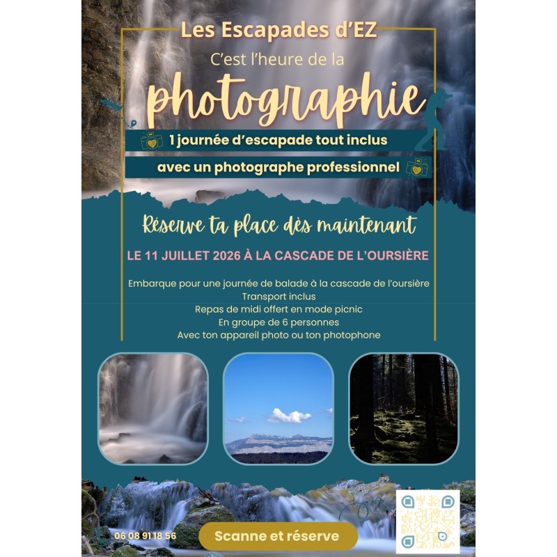 Cascade de l'Oursière Escapade photographique 11 juillet 2026